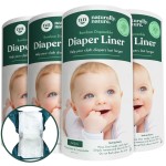Naturally Nature Disposable Cloth Diaper Liners, Unscented, Fragrance-Free, Chlorine Free Diaper Inserts - 400 Count - (4 Rolls, 100 Sheets per Roll)