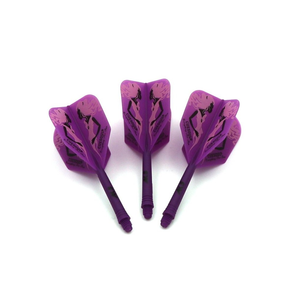 CUESOUL Integrated Dart Shaft and Flights L-Dart Shaft 21mm,Purple Dart Flights