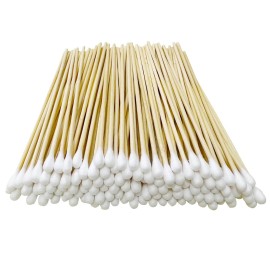500 PCS 6 Long Cotton Swabs with Bamboo Handle for Makeup, Gun Cleaning or Pets Care