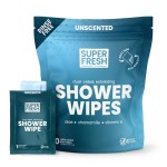Super Fresh Body Wipes, Large Unscented Shower Wipe for Adults Men Women Kids, Personal Hygiene Cleansing Cloth Enriched with Aloe and Vitamin E, Individually Wrapped 10 Pack, Travel Essentials