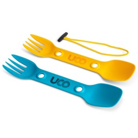 UCO Utility Spork Camping Spoon-Fork-Knife Utensil, 2 Pack
