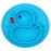Linowos Baby Divided Plate Silicone- Portable Non Slip Child Feeding Plate with Suction Cup for Children Babies and Kids BPA Free Baby Dinner Plate Microwave Dishwasher Safe  (Duck-Blue)