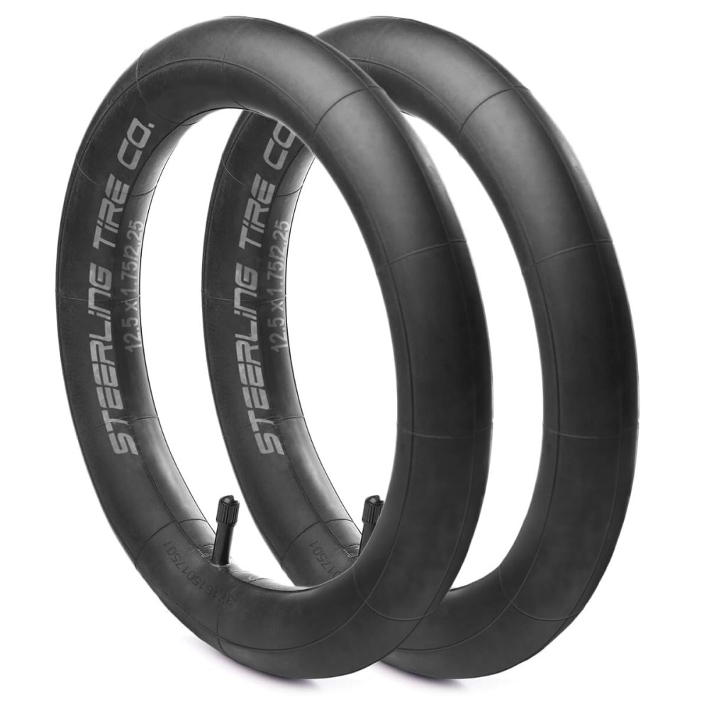 12.5 x 1.75/2.25 Inner Tire Tube Heavy Duty Thorn Resistant for All BOB Revolution Strollers, Stroller Strides & CE & AW - Perfect BOB Stroller Front Tire Replacement [2 Pack] by Steerling Tire Co.