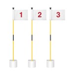 KINGTOP Miniature Golf Flagstick, Practice Putting Green Flags for Yard, Golf Pin Flag Hole Cup Set, Portable 2-Section Design, 3ft Flagpole, Indoor | Outdoor, White Flag Numbered 1 2 3, 3-Pack