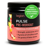LEGION Pulse Pre Workout - All Natural Nitric Oxide Preworkout Drink to Boost Energy, Creatine Free, Naturally Sweetened, Beta Alanine, Citrulline, Alpha GPC (Tropical Punch)