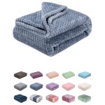 Fuzzy Throw Blanket, Plush Fleece Blankets for Adults, Toddler, Boys and Girls, Warm Soft Blankets and Throws for Bed, Couch, Sofa, Travel and Outdoor, Camping (4060, Smoked Blue)