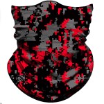 Obacle Half Face Mask for Hunting Fishing Motorcycle Running Outdoor Sport Sun Dust Wind Protection Durable Lightweight Thin Breathable Tube Mask for Men Women (Red Black Camo)