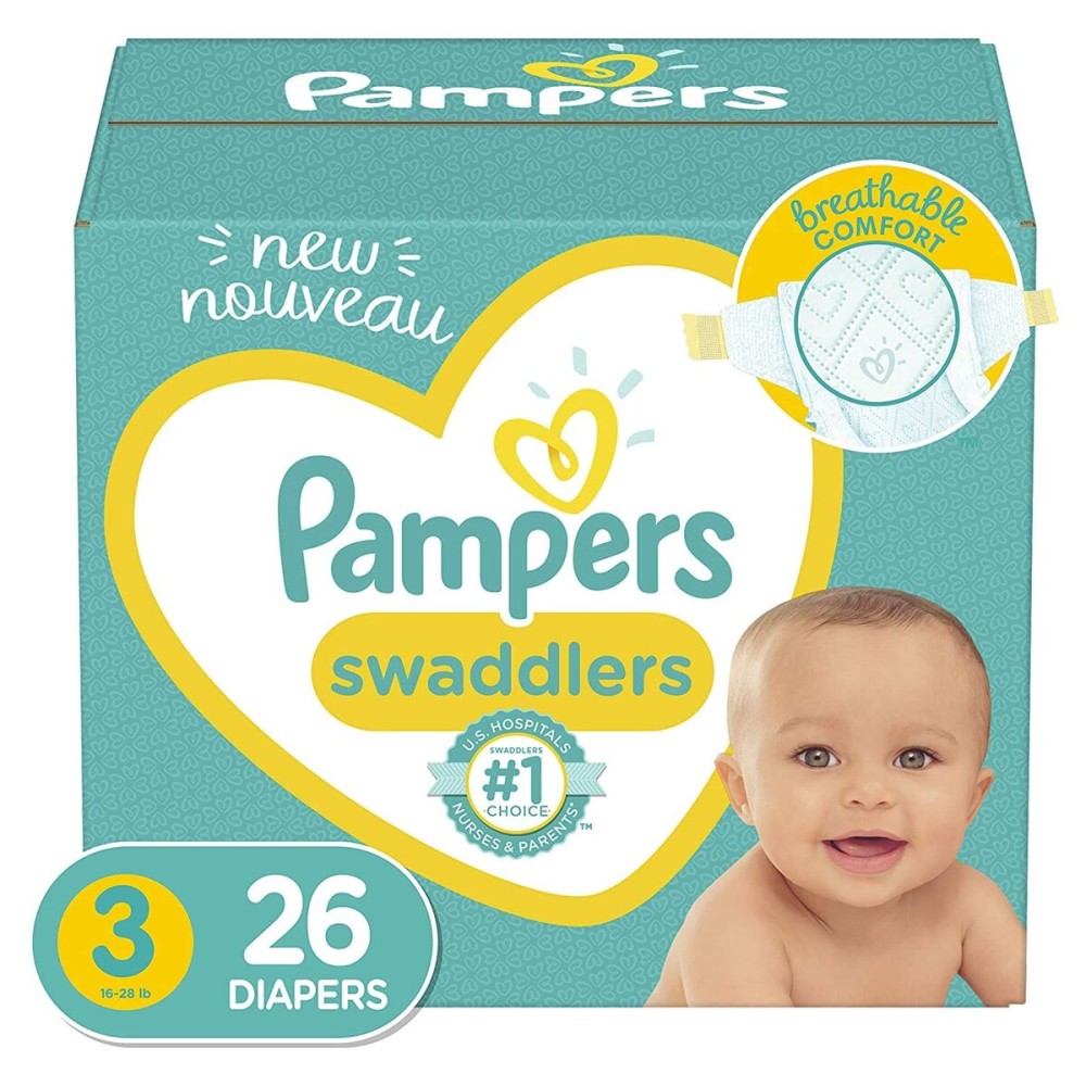 Diapers Size 3, 26 Count - Pampers Swaddlers Disposable Baby Diapers, Jumbo Pack (Packaging May Vary)