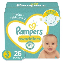 Diapers Size 3, 26 Count - Pampers Swaddlers Disposable Baby Diapers, Jumbo Pack (Packaging May Vary)