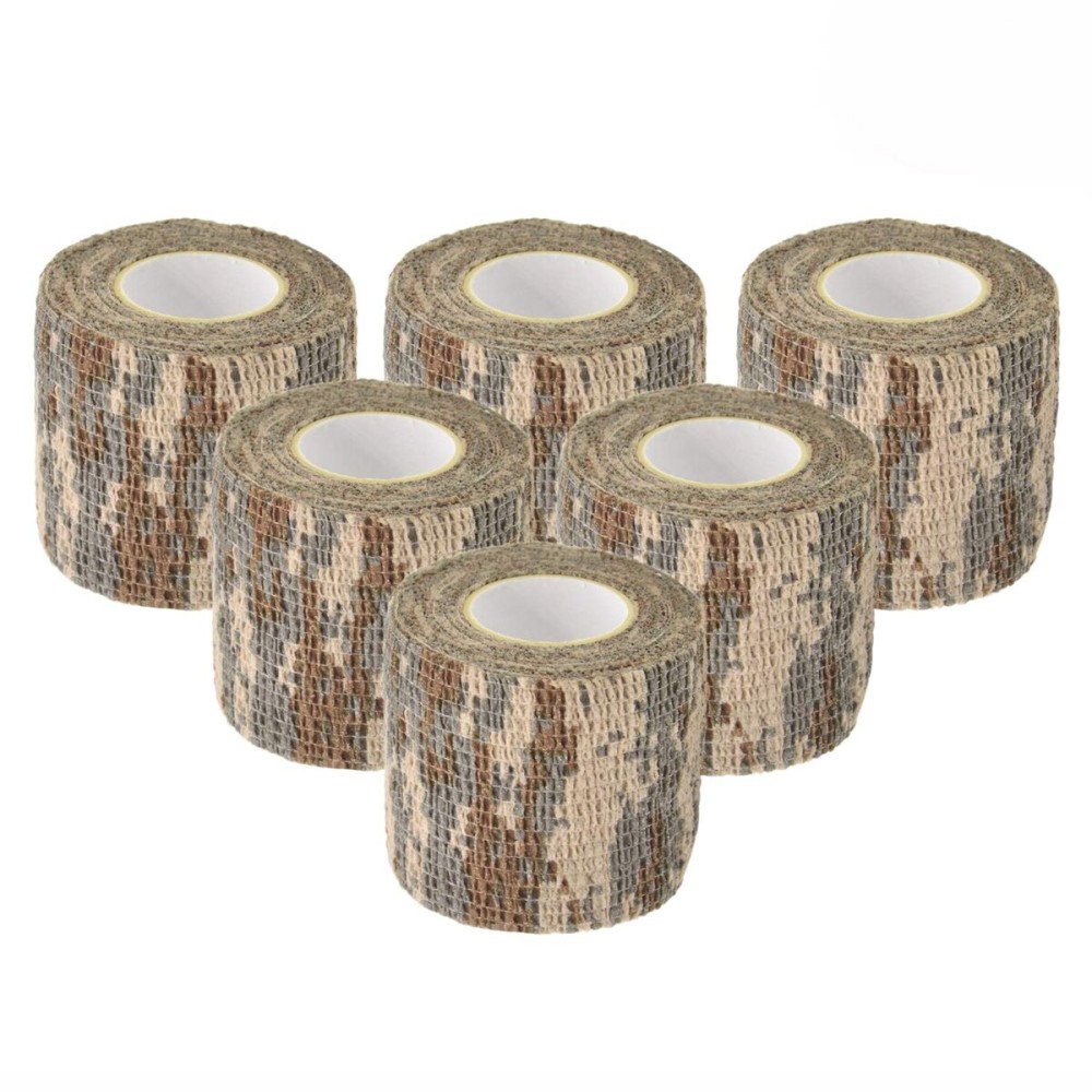 EAmber Camo Wrap Tapes Camouflage Form Wrap 1.96\'\' x 177\'\' Military Army Hunting Self-Adhesive Protective Bandage for Flashlights,Bicycle