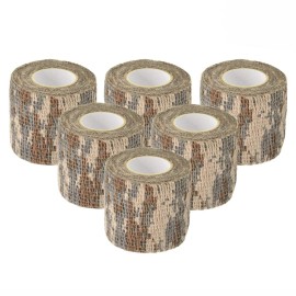 EAmber Camo Wrap Tapes Camouflage Form Wrap 1.96\'\' x 177\'\' Military Army Hunting Self-Adhesive Protective Bandage for Flashlights,Bicycle