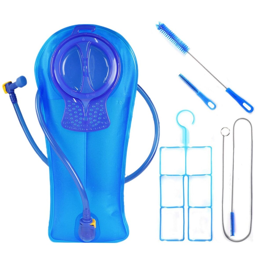 Unigear Hydration Bladder, 1.5L/2L/2.5L/3L Water Bladde Non-BPA and odorless for Backpacking, Biking, Hiking and Camping (Blue with Cleaning kit, 2.5L)