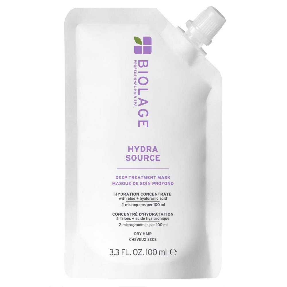 Biolage Hydra Source Deep Treatment Mask - Nourishes & Smooths, For Dry Hair, Infused with Micro-Filtered Aloe Vera & Fermented Hyaluronic Acid, Vegan & Paraben-Free, Packaging May Vary
