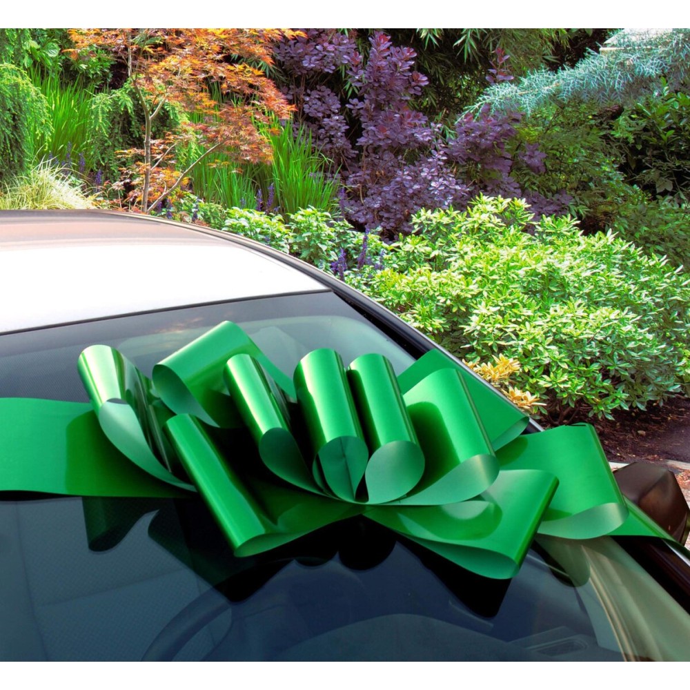 Red & Green Car Bow Ribbon - 25 Wide, Fully Assembled, Christmas, Large Gift Decoration, Retail Display, Birthday, Fundraiser, School, Classroom, Office, Party