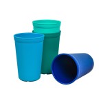 Re-Play Toddlers Open Cups - 10 Oz. Reusable and Stackable Kids Open Cups, Dishwasher/Microwave Safe - Made in USA - Set of 4-4.75 x 3.25 - True Blue