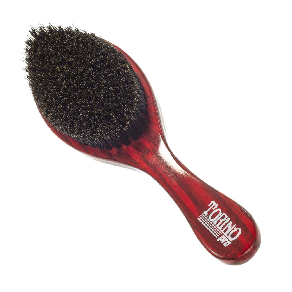 TORINO PRO WAVE BRUSHES BY BRUSH KING Wave Brush 11- Medium Soft Curve Wave Hair Brush for Men, 100% Boar Bristles, Great for Fresh Cuts and Thinning Hair, For 360 Waves