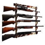 Rush Creek Creations Indoor Gun Rack for up to 5 Rifles or Shotguns, Premium Wood Construction with Scratch-Resistant Finish Gun Storage for Firearms, Alternative for Gun Safe for Rifles and Pistols