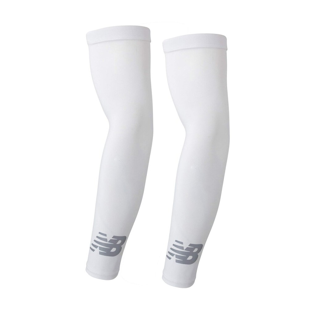 New Balance Unisex Outdoor Sports Compression Arm Sleeves, Arm Warmer, White, Large/X-Large(1 Pair)