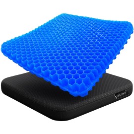 Gel Seat Cushion - Non-Slip Egg Seat Cushion Chair Pads - Office Chair Car Seat Cushion for Sciatica & Back Pain Relief - Coccyx Cushion for Home, Wheelchair, Computer, Desk Chair, Truck