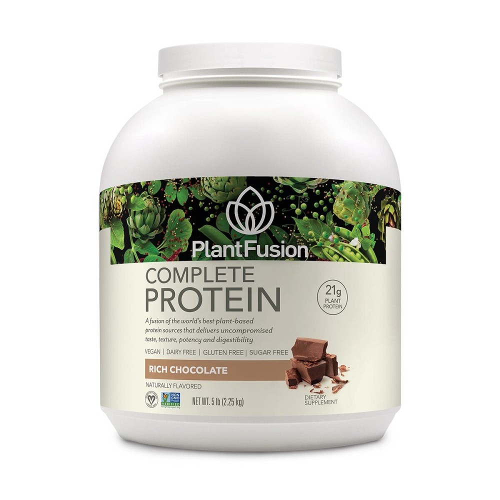 PlantFusion Complete Vegan Protein Powder - Plant Based Protein Powder with BCAAs, Digestive Enzymes and Pea Protein - Keto, Gluten Free, Soy Free, Non-Dairy, No Sugar, Non-GMO - Rich Chocolate 5 lb