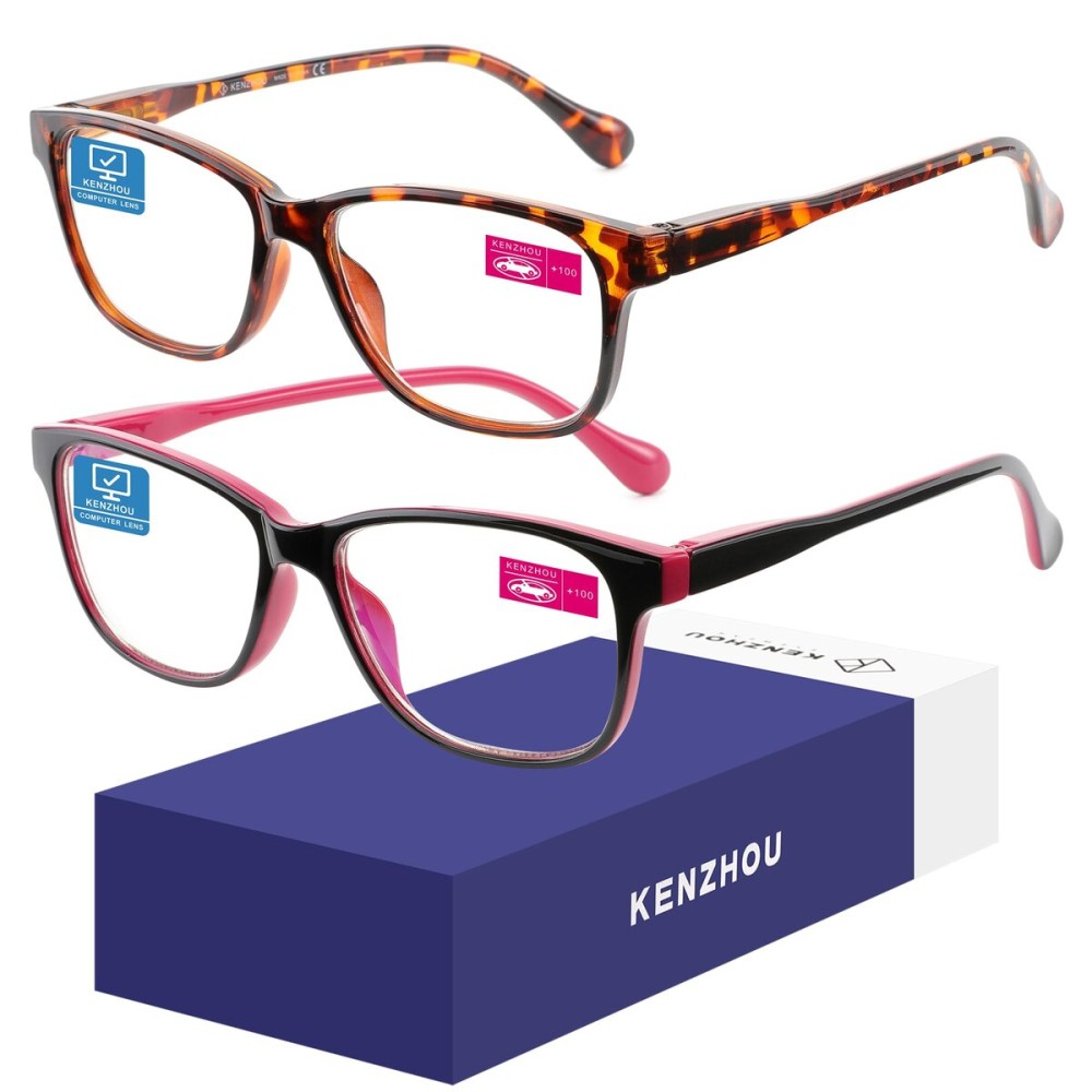 K KENZHOU Blue Light Glasses for Woman Men Bluelight Blocking Glasses for Computer Gaming Phones,Anti Eye Strain & UV Glare