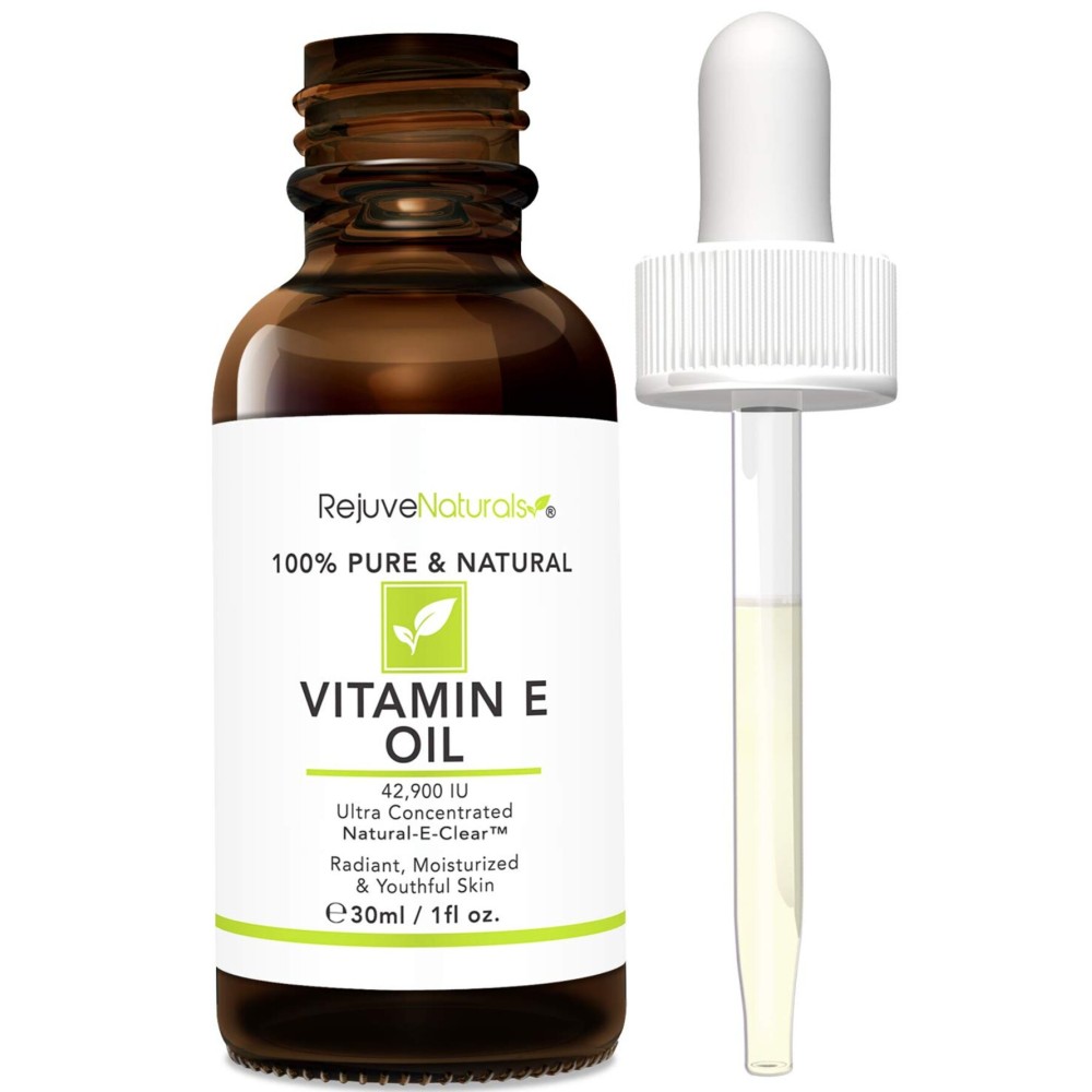 Vitamin E Oil - 100% Pure & Natural, 42,900 IU. Repair Dry, Damaged Skin from Surgery & Acne, Age Spots & Wrinkles. Boost Collagen for Moisturized, Youthful-looking Skin. d-alpha tocopherol