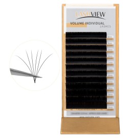 LASHVIEW Russian Volume Lashes 0.03mm Thickness C Curl 8-15mm Mix Tray Faux Individual Eyelash Extension Soft Semi-Permanent Lashes Pure Korean(Professional Salon Use)