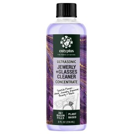 Calyptus Ultrasonic Jewelry Cleaning Solution Concentrate | Professional Power for Use in All Ultrasonic Machines | Plant-Based Eyeglass and Jewelry Cleaner | USA Made, 8 Ounces
