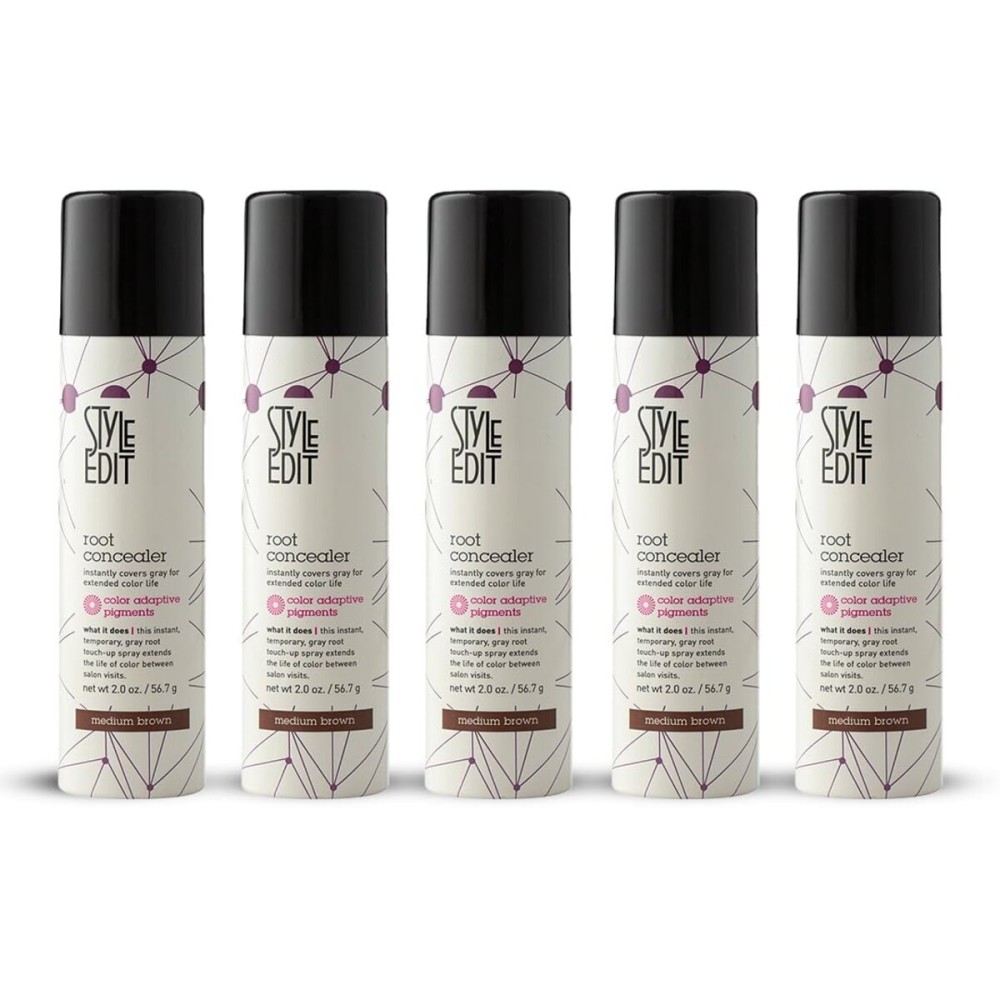 Style Edit Root Touch Up Spray | Temporary Hair Color for Gray Roots and Thinning Hair | Salon-Quality, Transfer-Resistant Hair Concealer | Medium Brown, 2 oz