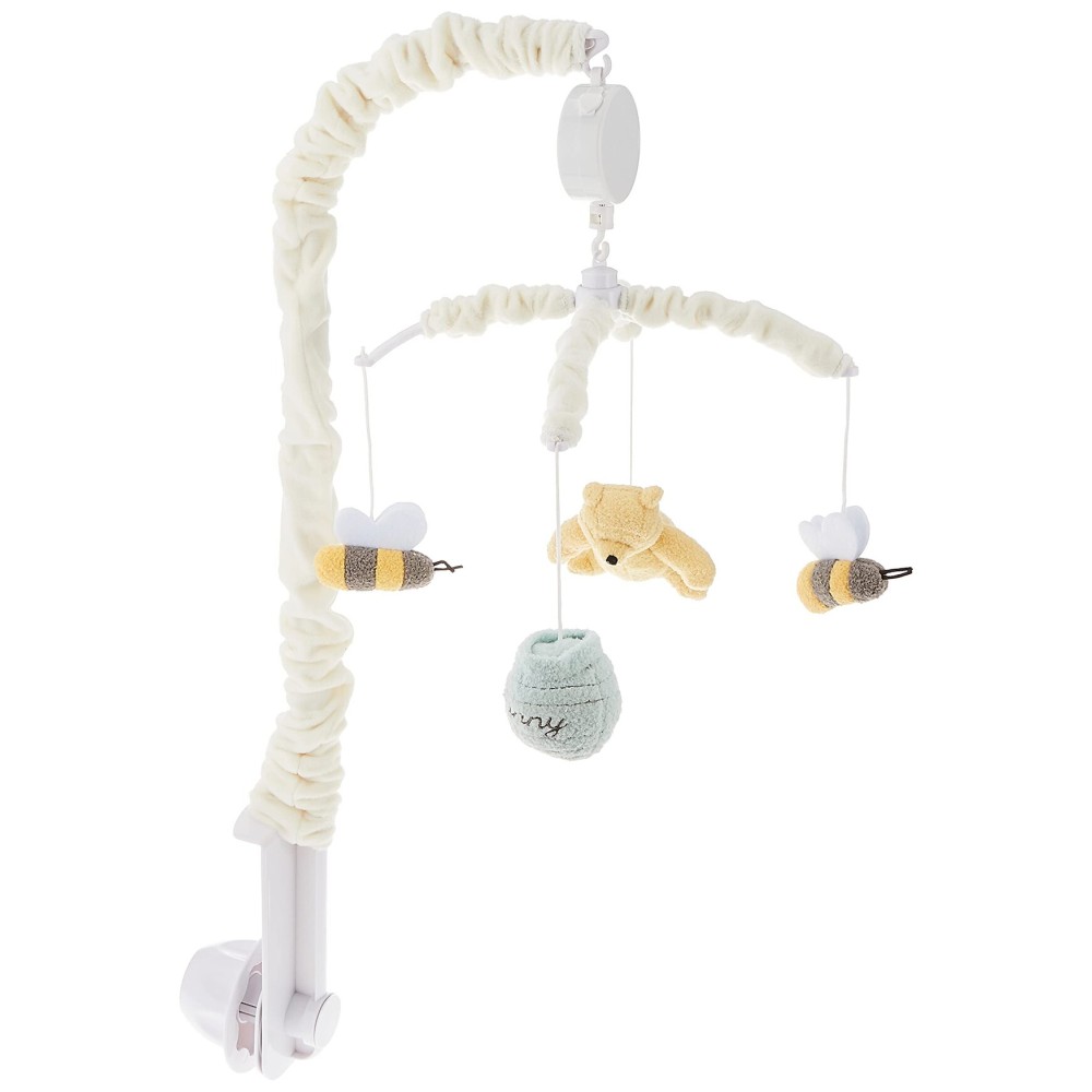 Disney Winnie The Pooh Classic Pooh Ivory, Sage, Butter Musical Mobile with Hunny Pot and Bees, Ivory, Sage, Butter, Brown