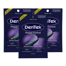 DenTek Easy Brush Plaque Control Interdental Cleaners, Tight, 16 Count, 3 Pack