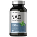 Horbach NAC Supplement N-Acetyl Cysteine 1200mg | 250 Powder Capsules | for Women and Men | with Natural Peppermint | Non-GMO, Gluten Free