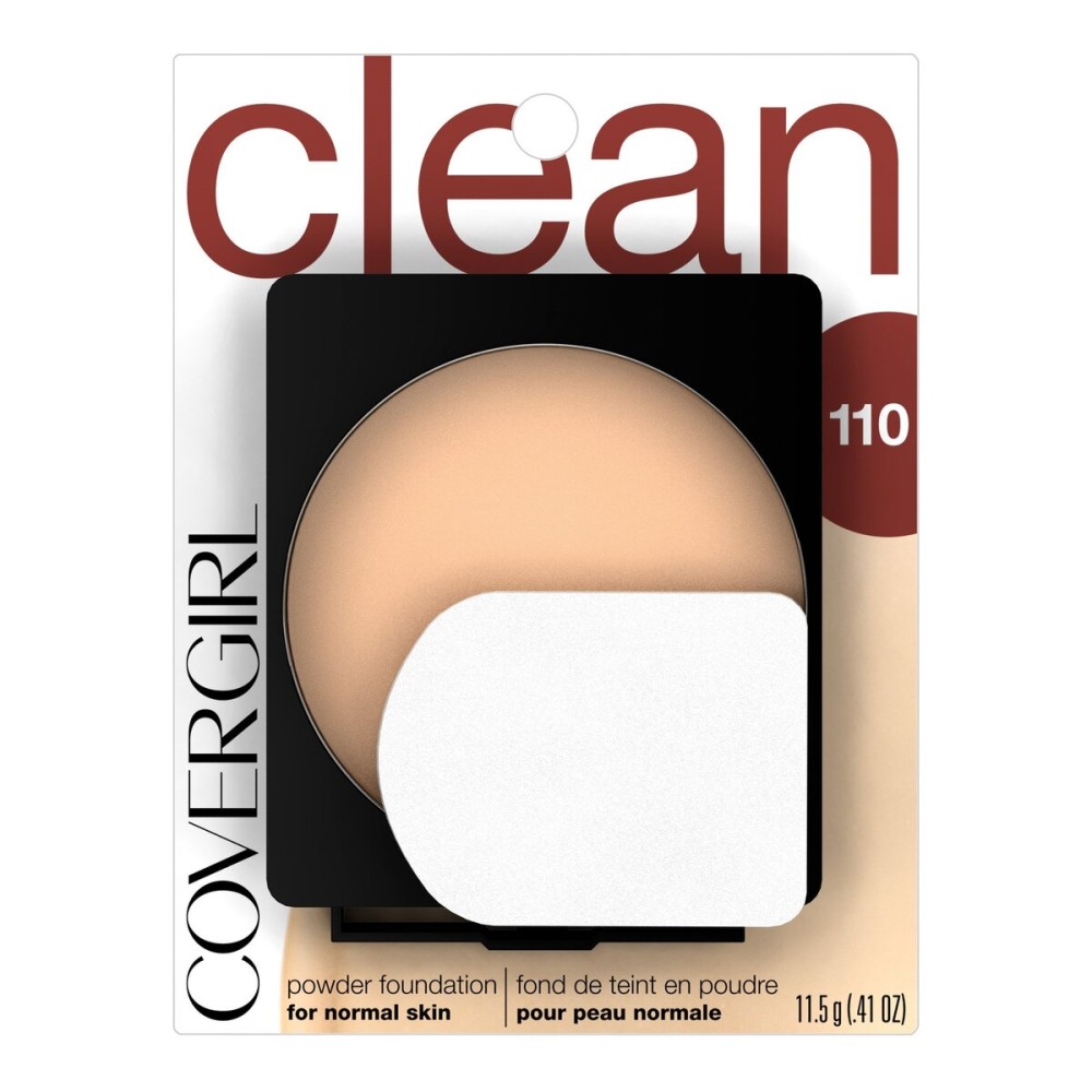 Covergirl Clean Pressed Powder Foundation, 110 Classic Ivory, 1 Count (Pack of 2)