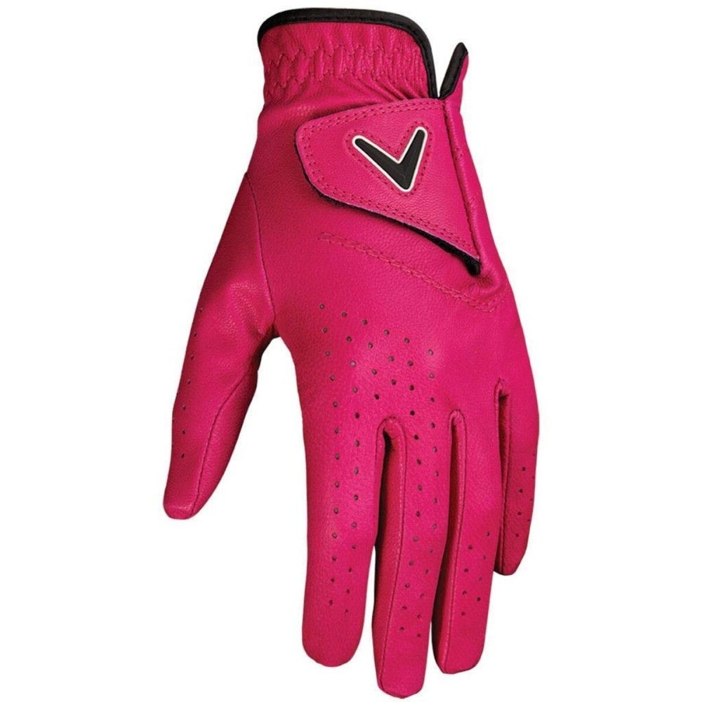 Callaway Golf Opti Color Glove (Worn on Left Hand, Ladies, Large, Pink)