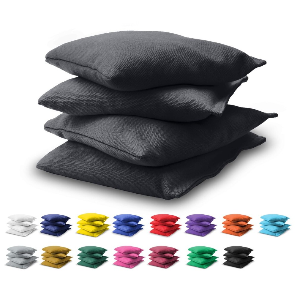 GoSports Official Regulation Cornhole Bean Bags Set (4 All Weather Bags) - 16 Colors Available - Dark Gray