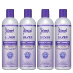 Jhirmack Silver Brightening Purple Shampoo Set of 4 for all types of silver, grey, and blonde hair