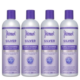Jhirmack Silver Brightening Purple Shampoo Set of 4 for all types of silver, grey, and blonde hair