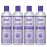 Jhirmack Silver Brightening Purple Shampoo Set of 4 for all types of silver, grey, and blonde hair