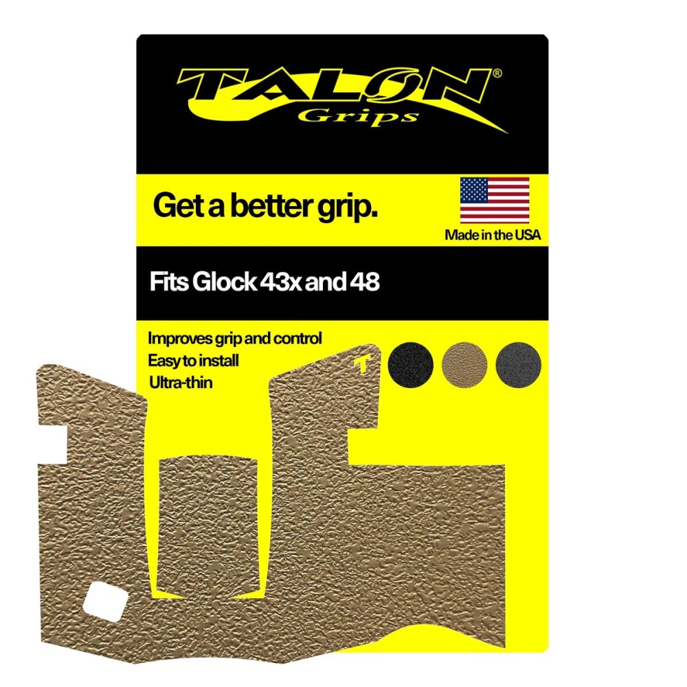 TALON Grips Adhesive Grip Compatible with Glock 43x & 48 - Made in The USA - Rubber, Moss