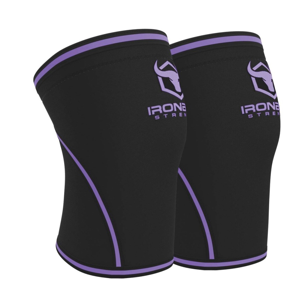 Knee Sleeves 7mm (1 Pair) - High Performance Knee Sleeve Support For Weight Lifting, Cross Training & Powerlifting - Best Knee Wraps & Straps Compression - For Men and Women (Black/Purple, X-Large)