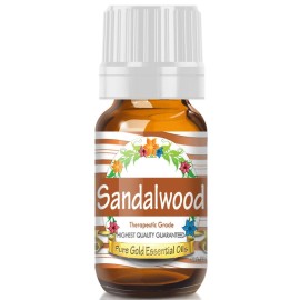 Pure Gold Essential Oils - Sandalwood Essential Oil - 0.33 Fluid Ounces -Sandalwood Oil