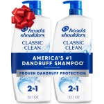 Head & Shoulders Anti-Dandruff Shampoo and Conditioner, Classic Clean 2-in-1 Twin Pack, 1% Pyrithione Zinc, Flake Control, Scalp Care, Color-Safe, 32.1 fl oz Each