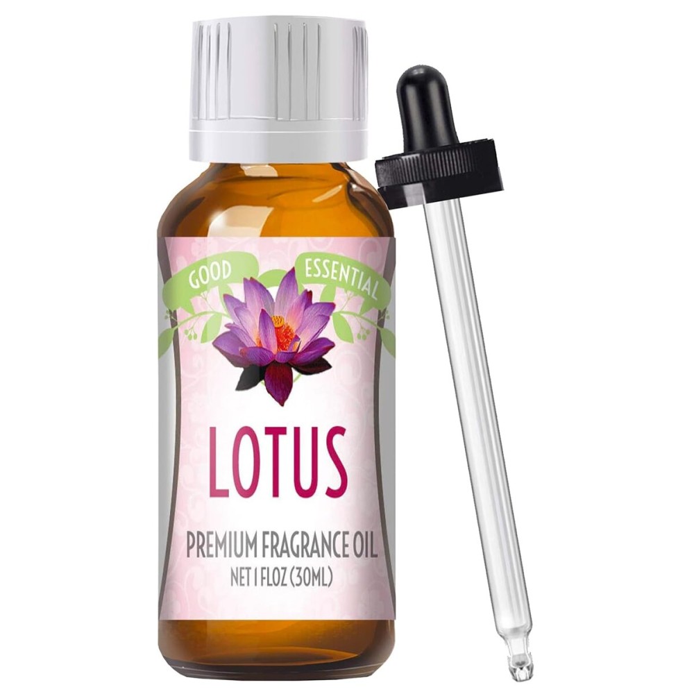 Good Essential Lotus Blossom Fragrance Oil 1 Fl Oz (30 ml, Pack of 1) for Diffusers Soaps Candles Perfumes and DIY Crafts