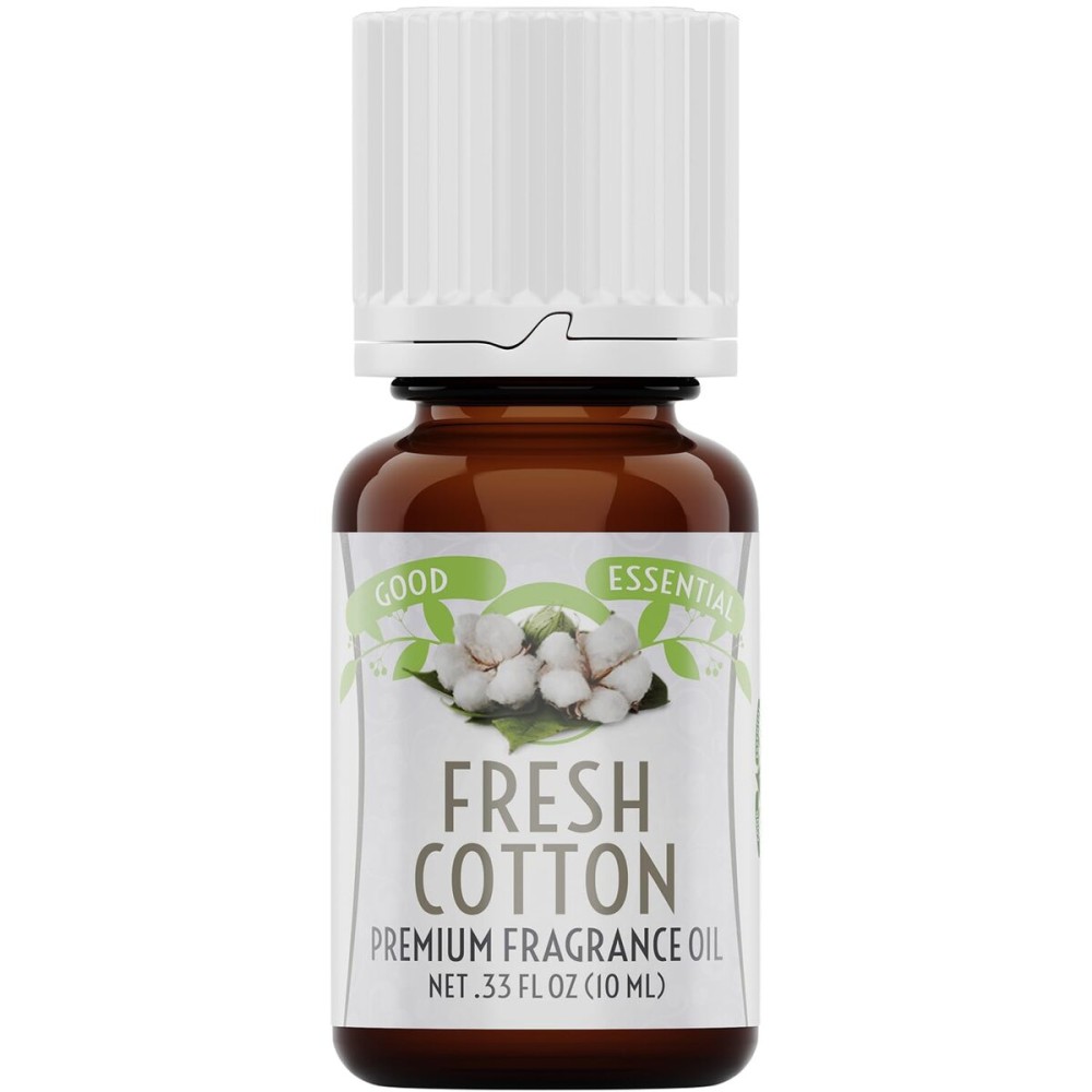 Good Essential - Fresh Cotton Fragrance Oil for Laundry, Dryer Balls, Soap Making, Candle Making, Lotions, Diffuser - 0.33 fl oz