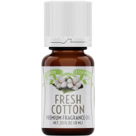 Good Essential - Fresh Cotton Fragrance Oil for Laundry, Dryer Balls, Soap Making, Candle Making, Lotions, Diffuser - 0.33 fl oz