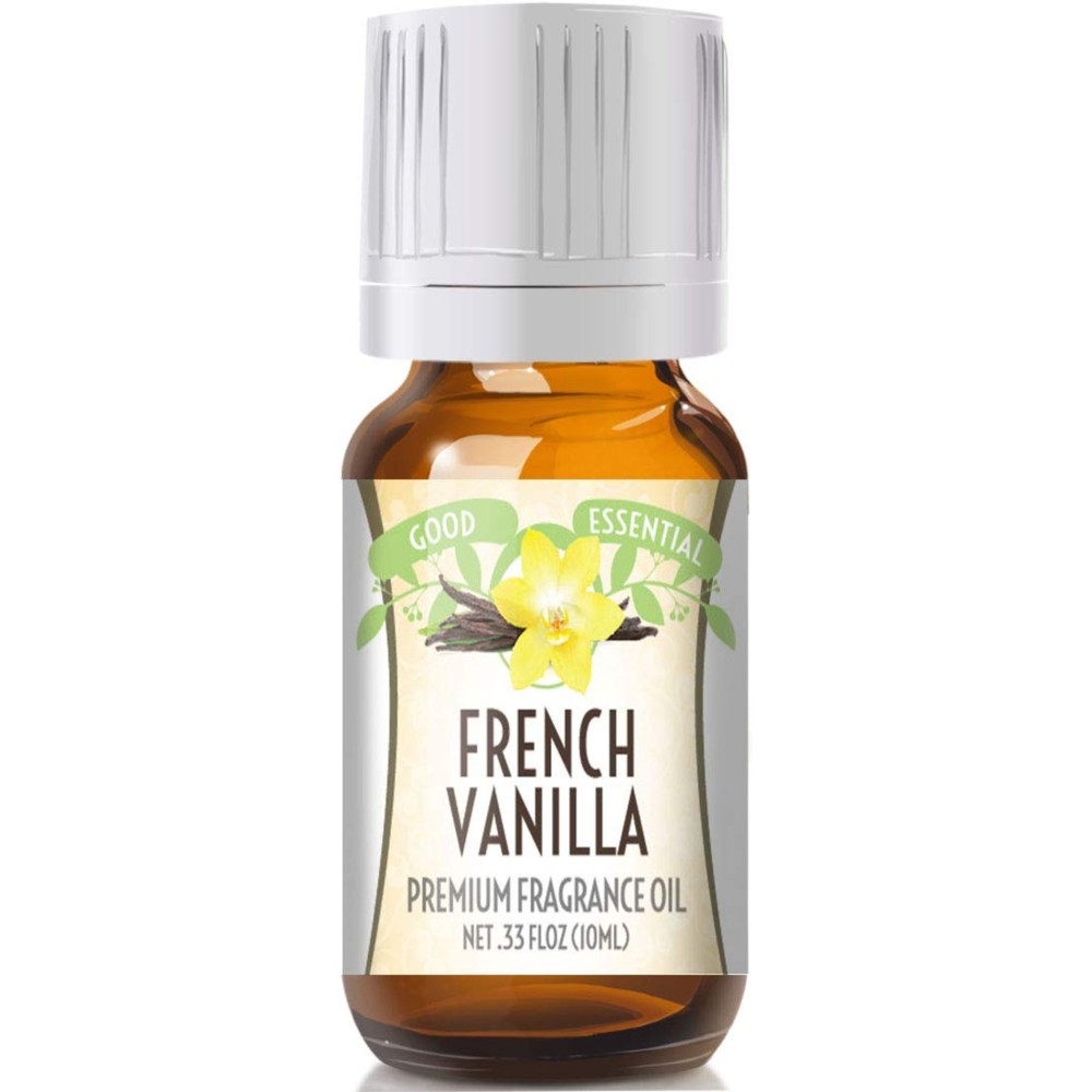 Good Essential Premium French Vanilla Fragrance Oil 10ml (0.33 fl oz) for Diffuser, Candles, Soaps, Lotions, Perfume