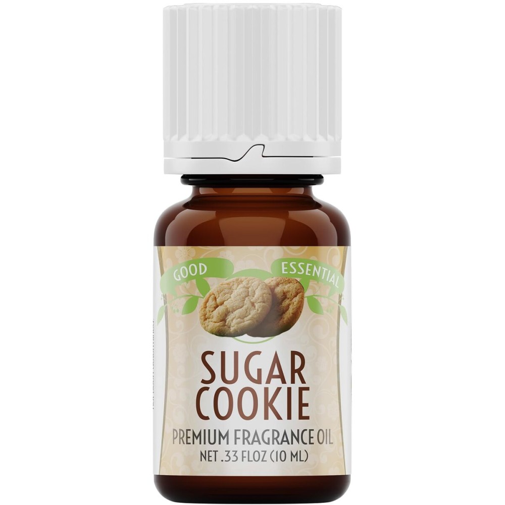 Good Essential Professional Sugar Cookie Fragrance Oil 10ml for Halloween, Diffuser, Candles, Soaps, Lotions, Perfume 0.33 fl oz - Scent for Soaps - Sugar Cookie Aromatherapy Oil