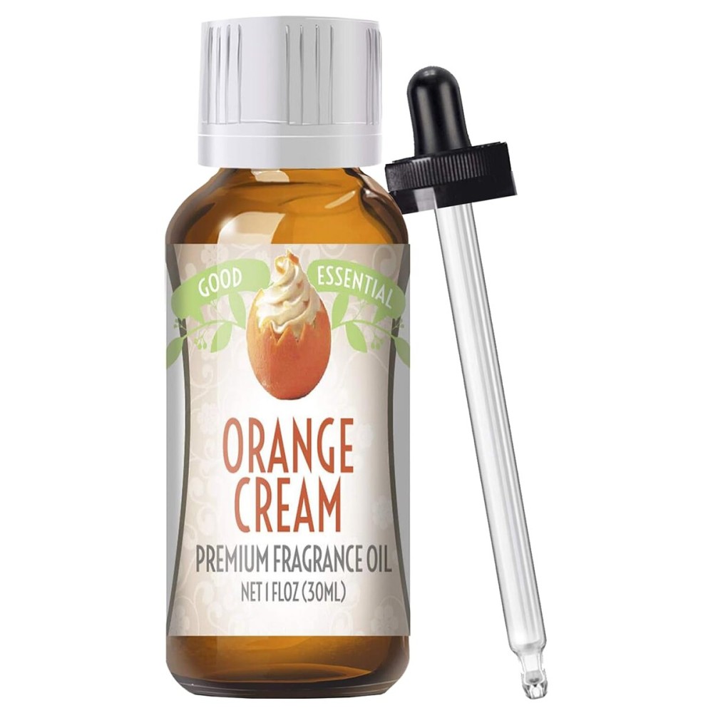 Good Essential Orange Cream Fragrance Oil (1 fl oz/30ml) for Diffusers, Candles, Soaps, Lotions, Perfume Scented Oil for Soap Making