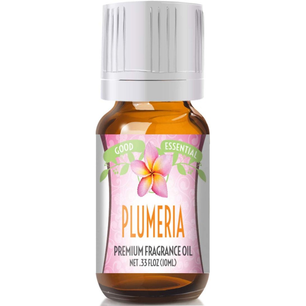 Good Essential Professional Plumeria Fragrance Oil (10ml/0.33 fl oz) for Diffuser, Soaps, Lotions, Perfumes, Candle Scent & Aromatherapy