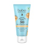 Babo Botanicals Sensitive Baby Mineral Sunscreen Lotion SPF50 - Natural Zinc Oxide - Face & Body - Fragrance-Free - Water-Resistant - EWG Verified - Vegan - Extra Sensitive Skin - For Babies & Kids